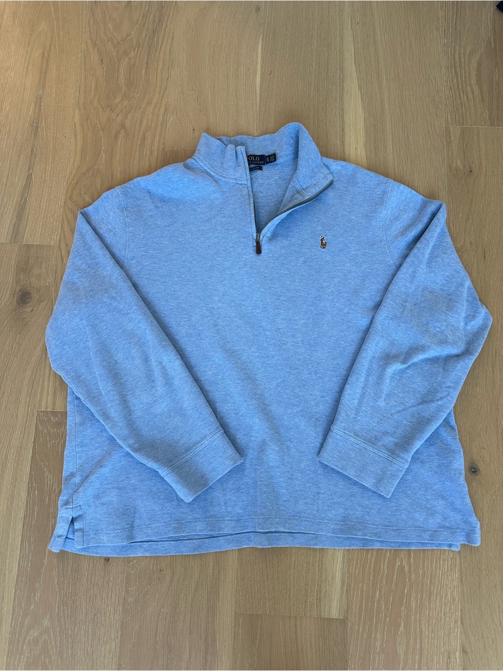 Polo Ralph Lauren Pullover Quarter Zip Jacket Men’s Size XL Blue Equestrian Prep